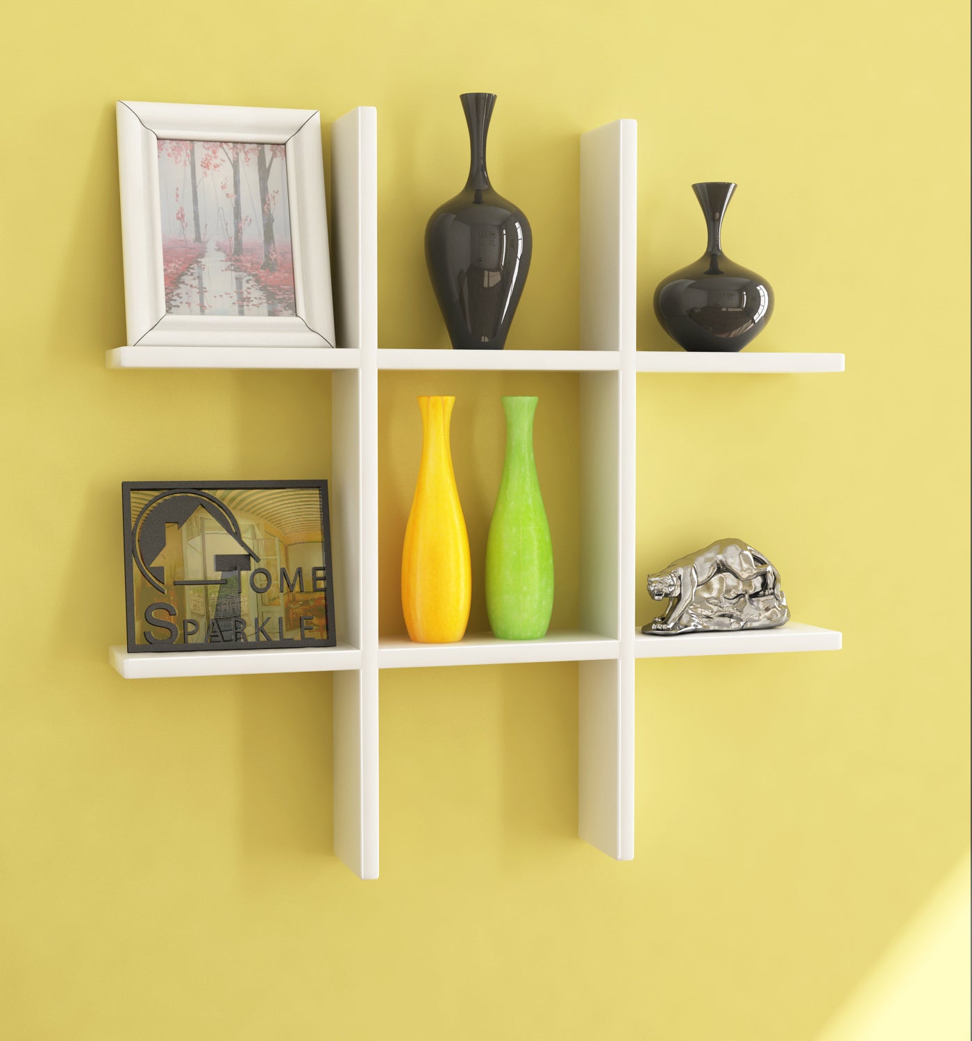 Home Sparkle Plus Shaped Wall Shelves Engineered Wood | Display Rustic Wood Ledge Shelves | Wall Shelves| Rack | Farmhouse Shelves for Bedroom Office Kitchen Living Room (Brown)