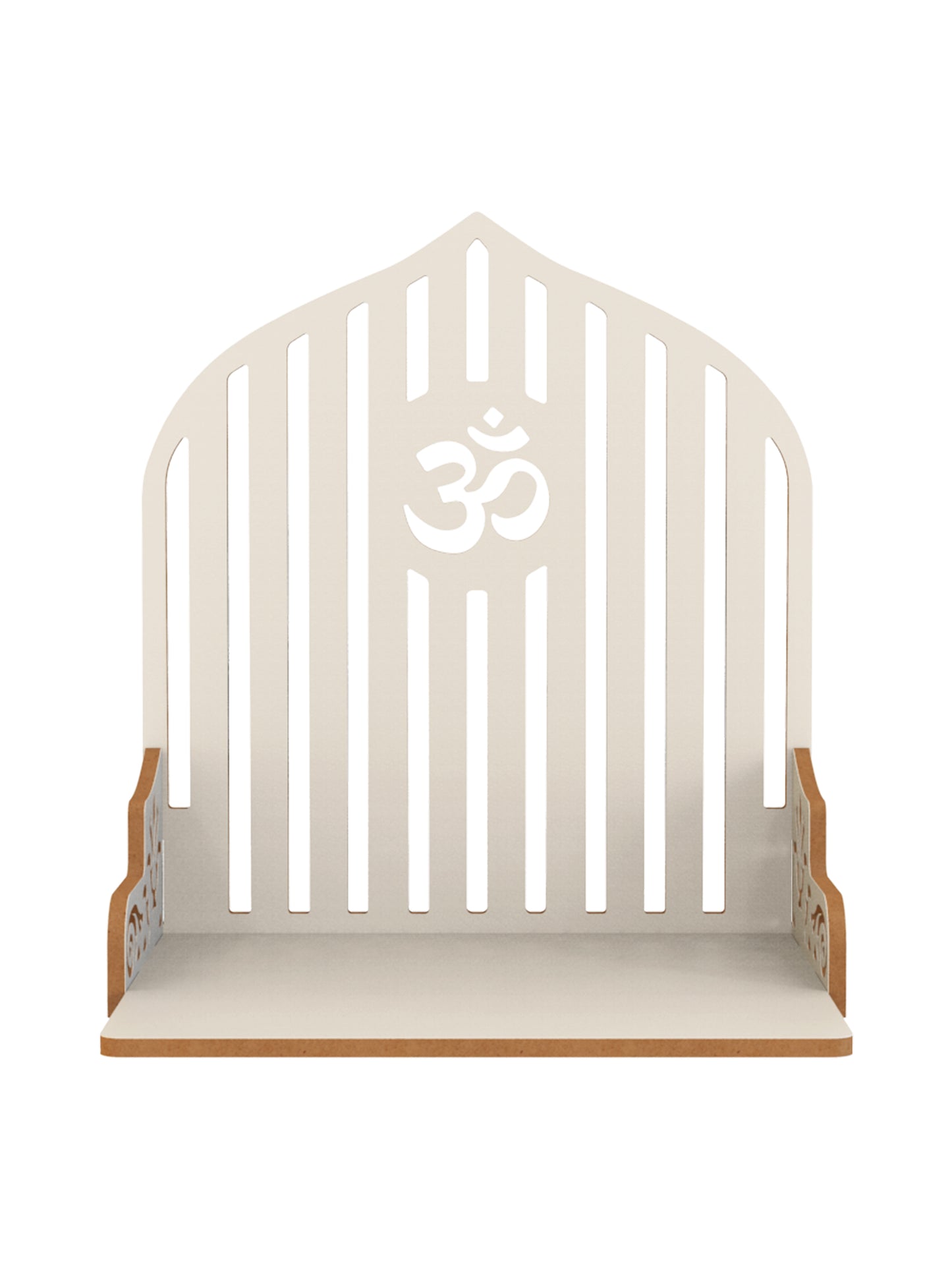 Om Wall Handing Mandir |Wooden Wall Mounted Hanging Puja Temple | Wood God Stand for Pooja Room | Mandir Devghar Stand Temple | for Home Shop Office, Puja Mandir Pooja Stand for Home Wall