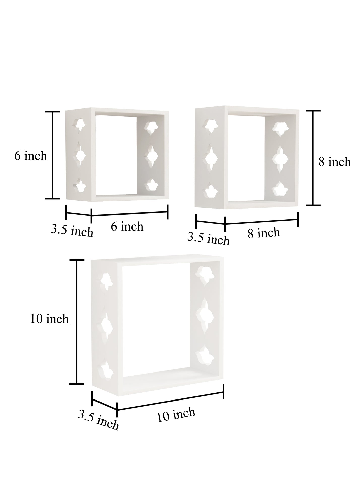 Home Sparkle Floating Wooden Wall Shelf | Cube Design Wall Mounted Shelves for Living Room