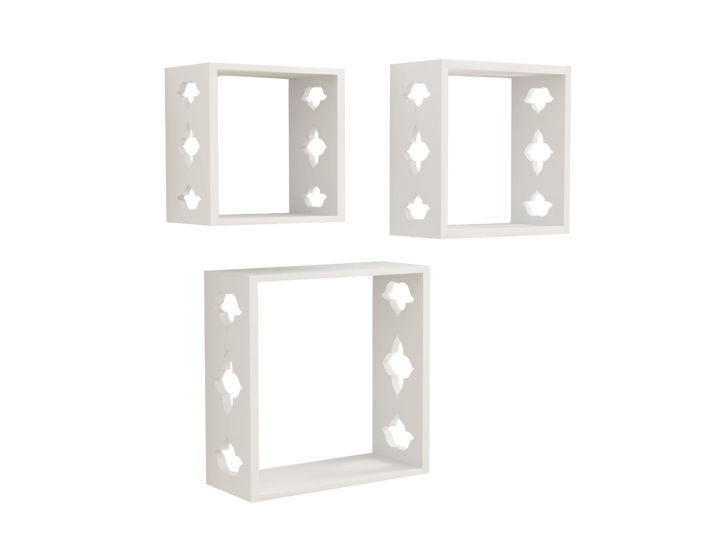 Home Sparkle Floating Wooden Wall Shelf | Cube Design Wall Mounted Shelves for Living Room