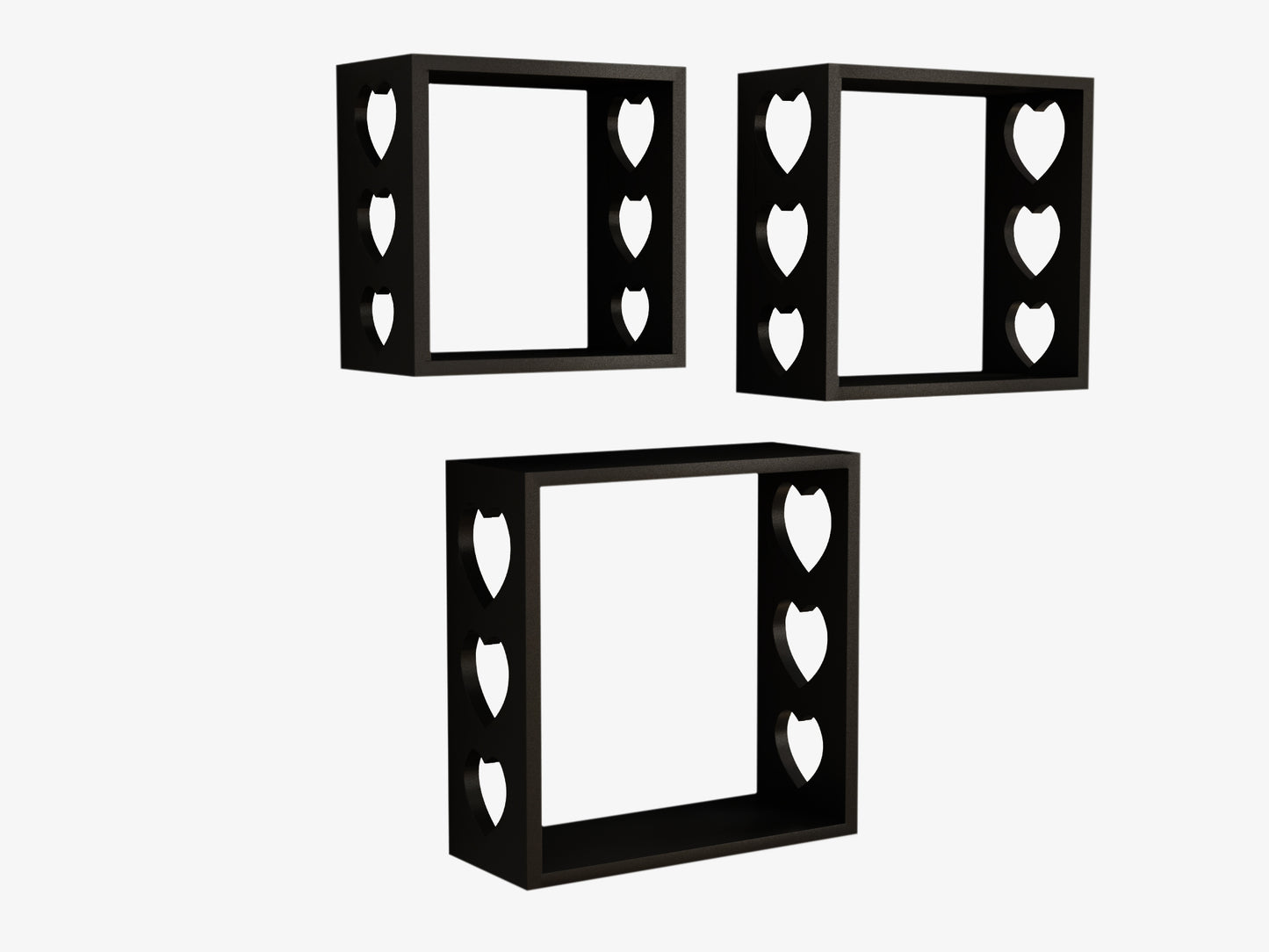 HOME SPARKLE MDF Wooden Wall Shelves | 3 Set Decorative Wall Mounted Cube Shelves Rack | Ideal for Decoration in Living Room, Bedroom & Wall Floating Bookshelf (White)