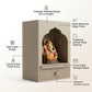 Wall Mounted Royal Arch Mandir for Home with Drawer | Wooden Home Temple for God Idol, Wall Hanging Puja Mandir & Prayer Shelf