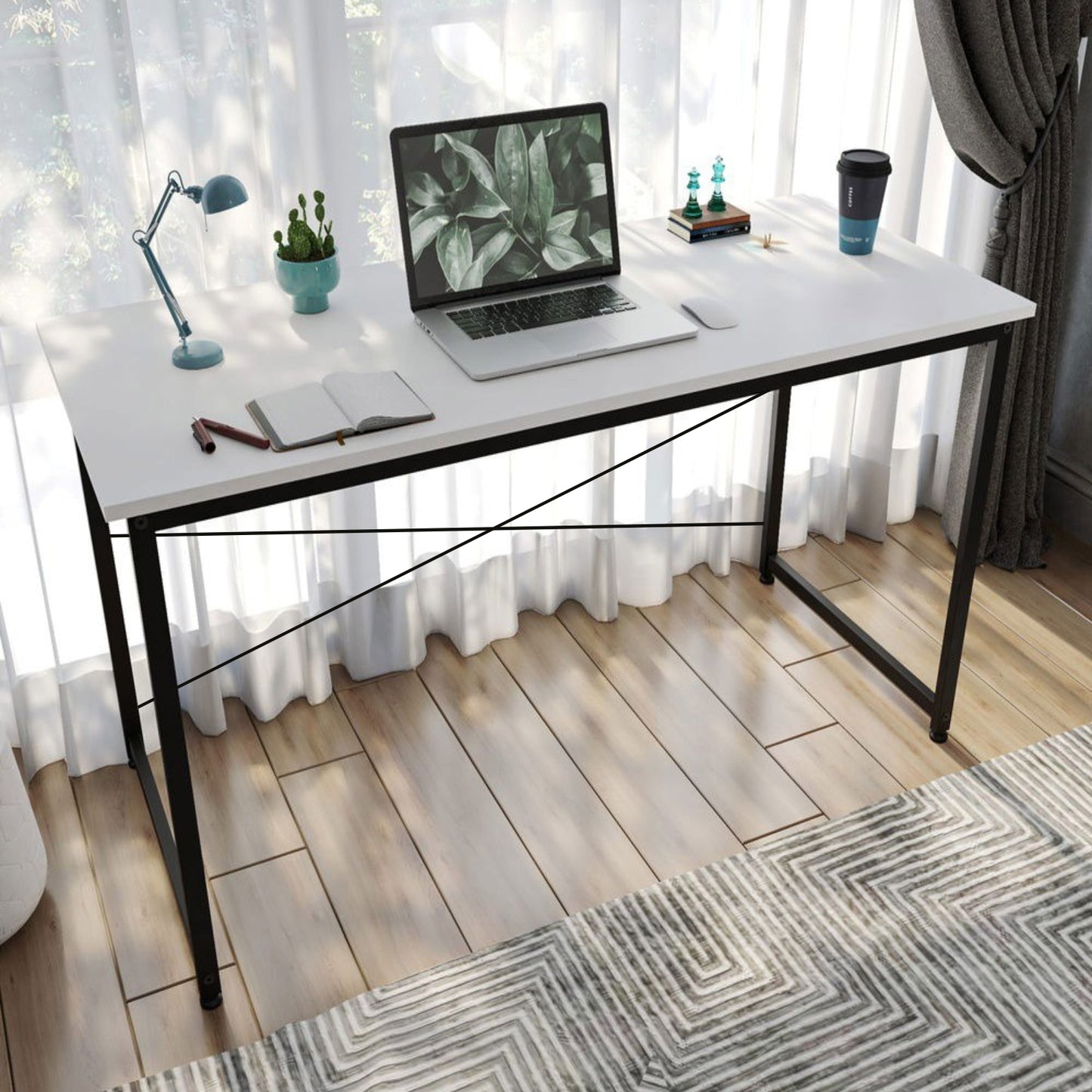 Home Sparkle Modern Console Table for Living Room & Entryway | Minimalist Side Table with Cross-Frame Design