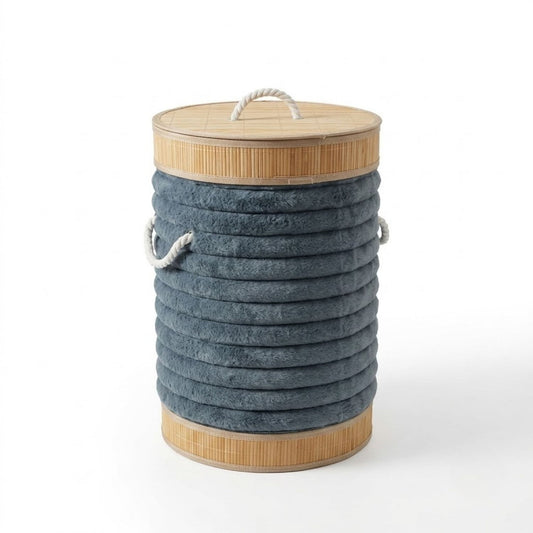 Fabric Laundry Basket with Lid & Rope Handles | Clothes Storage Basket