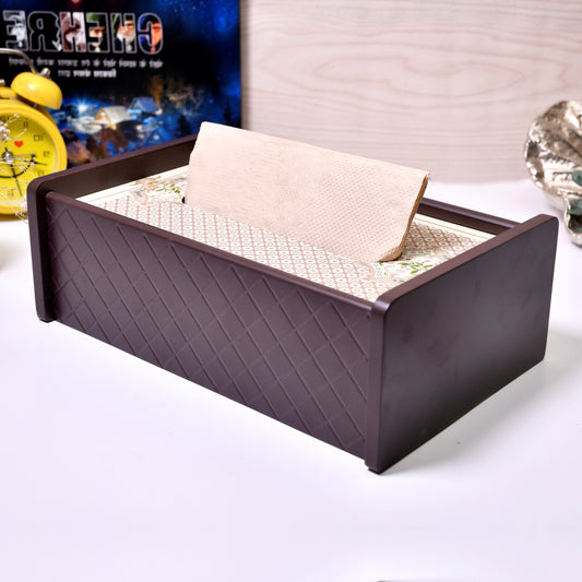 Wooden Tissue Holder for Dining Table | Elegant Printed Napkin Holder for Home, Office & Café Décor