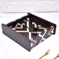 Decorative Wooden Tissue Box Holder for Dining Table & Living Room | Elegant Napkin Organizer with Printed Design