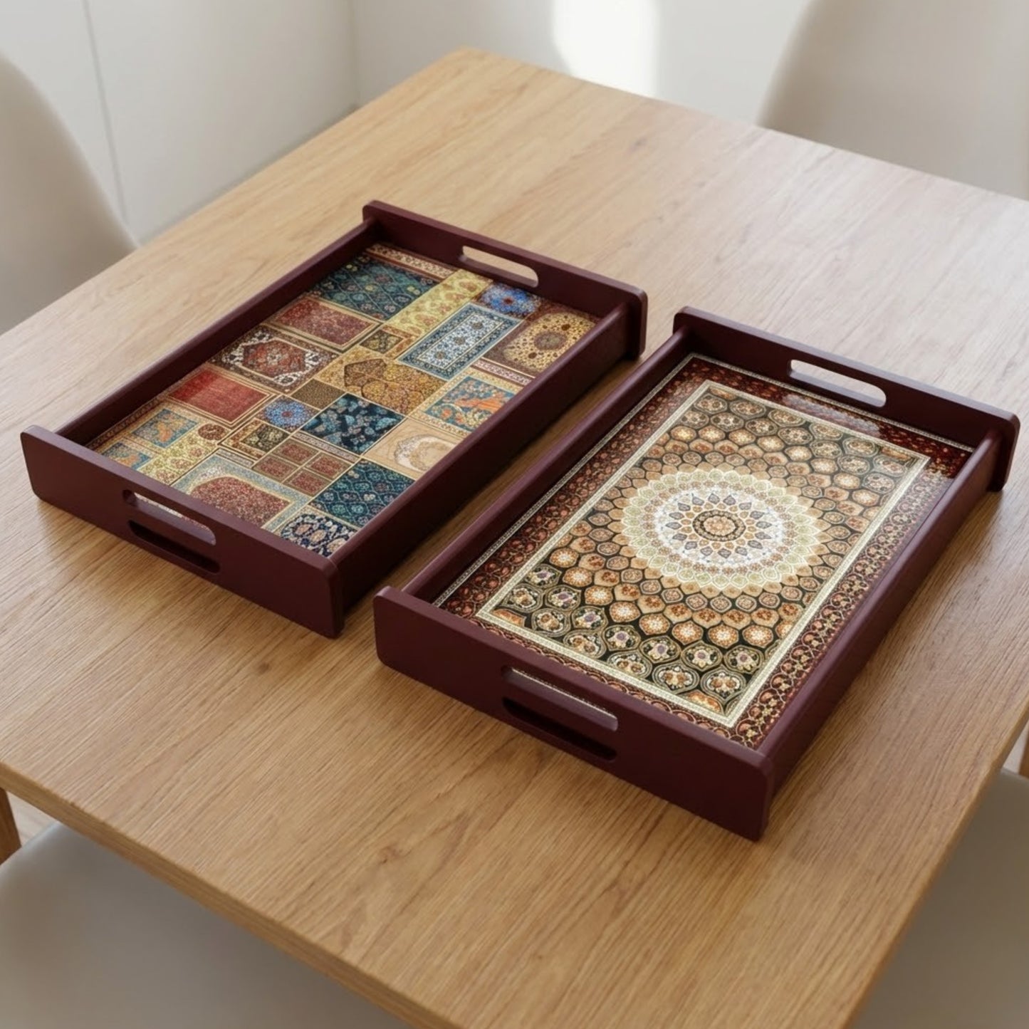 **Home Sparkle Premium Wooden Serving Tray – Elegant Decorative Tray for Home, Dining & Serving**