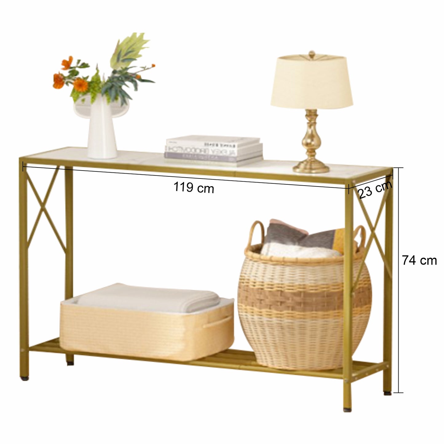 Home Sparkle Modern Slim Console Table | Entryway & Living Room Table | 47 × 9 × 29 Inches