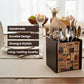 Wooden Cutlery Holder for Dining Table & Kitchen | Multi-Compartment Utensil Organizer for Spoons, Forks, Knives & Napkins