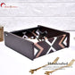 Decorative Wooden Tissue Box Holder for Dining Table & Living Room | Elegant Napkin Organizer with Printed Design