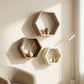 Hexagon Wall Shelf Set of 3 – Beige, Pale Brown & Ivory White