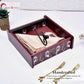 Decorative Wooden Tissue Box Holder for Dining Table & Living Room | Elegant Napkin Organizer with Printed Design