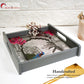 Square Wooden Serving Tray | Elegant Printed Tray for Home & Café Décor