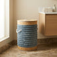 Fabric Laundry Basket with Lid & Rope Handles | Clothes Storage Basket