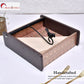 Wooden Tissue Box Holder for Dining Table & Living Room | Elegant Printed Napkin Organizer with Metal Handle