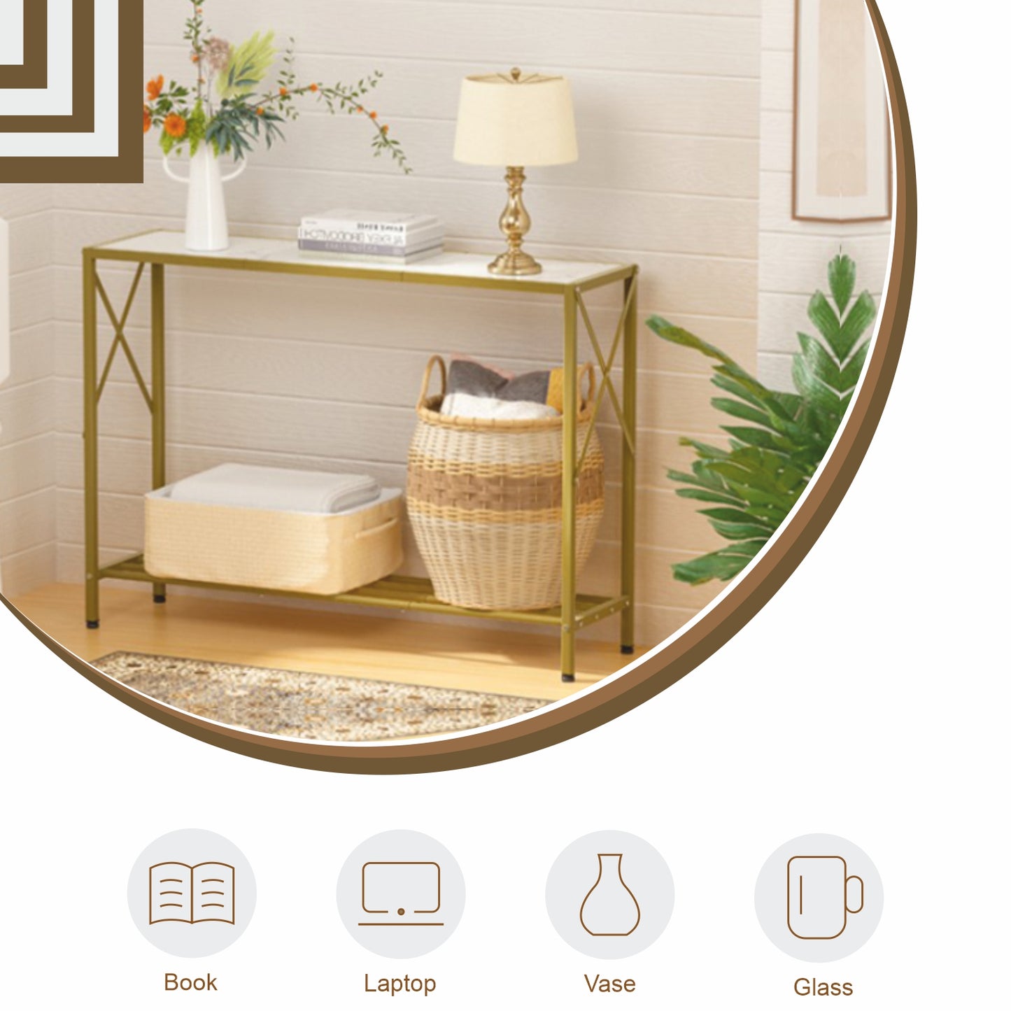 Home Sparkle Modern Slim Console Table | Entryway & Living Room Table | 47 × 9 × 29 Inches