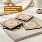 Coasters Set for Dining Table – Tea Coasters for Cups & Mugs | Elegant Table Décor Accessories – Set of 6 with Holder – Durable & Stylish