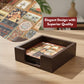 Set of 3 Printed Wooden Serving Trays for Kitchen, Tea, Coffee & Snacks | Decorative MDF Tray Set for Home & Gifting
