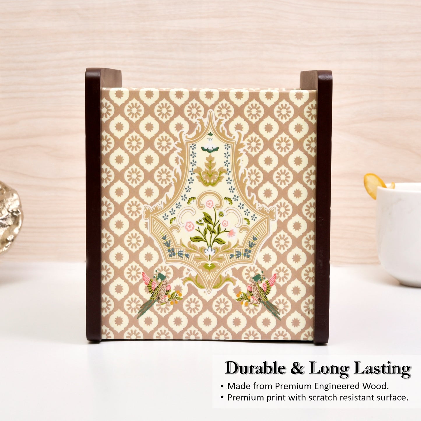 Wooden Cutlery Holder for Dining Table & Kitchen | Multi-Compartment Utensil Organizer for Spoons, Forks, Knives & Napkins