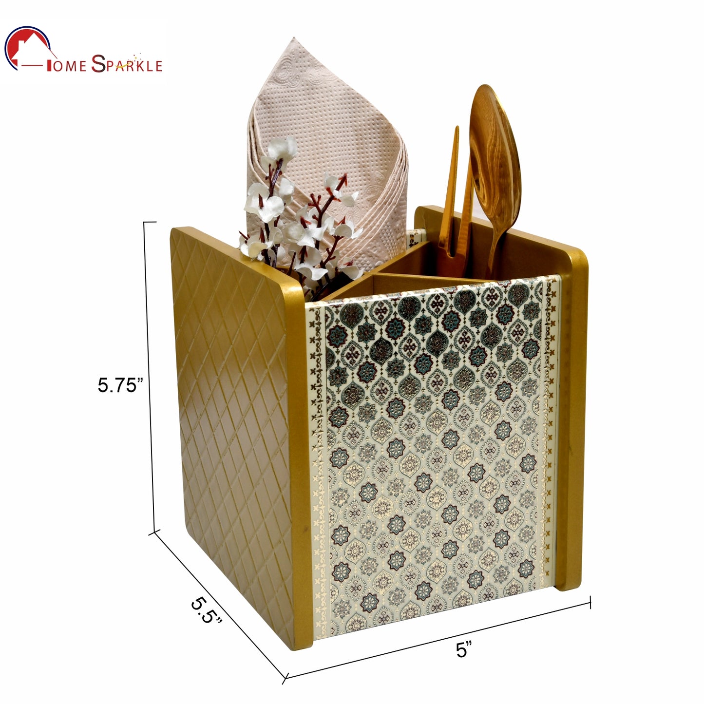 Wooden Cutlery Holder for Dining Table & Kitchen | Multi-Section Utensil Organizer for Spoons, Forks & Napkins – Stylish Table Accessory