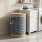 Fabric Laundry Basket with Lid & Rope Handles | Clothes Storage Basket