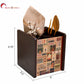 Wooden Cutlery Holder for Dining Table & Kitchen | Multi-Compartment Utensil Organizer for Spoons, Forks, Knives & Napkins