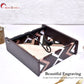 Decorative Wooden Tissue Box Holder for Dining Table & Living Room | Elegant Napkin Organizer with Printed Design
