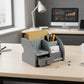 Home Sparkle Wooden Desk Organizer for Office & Home | Pen, File & Card Holder with Multi-Compartments & Drawer | Desk Accessories Organizer (Grey)