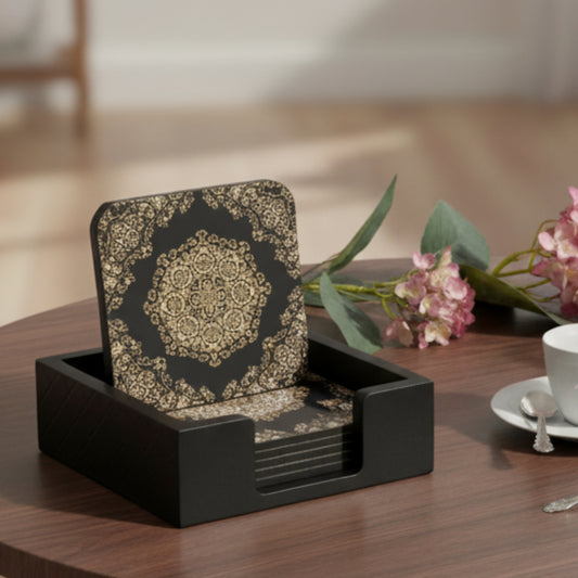 Set of 3 Printed Wooden Serving Trays – Elegant Glossy Design | Perfect for Tea, Coffee, Snacks & Home Décor