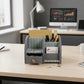 Home Sparkle Wooden Desk Organizer for Office & Home | Pen, File & Card Holder with Multi-Compartments & Drawer | Desk Accessories Organizer (Grey)