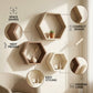 Hexagon Wall Shelf Set of 3 – Beige, Pale Brown & Ivory White