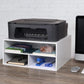 Home Sparkle 3-Tier Printer Stand with Storage – Wood Desk Organizer Shelf for Home/Office, Paper Tray, Printer Riser for Desk, Compact Monitor Stand