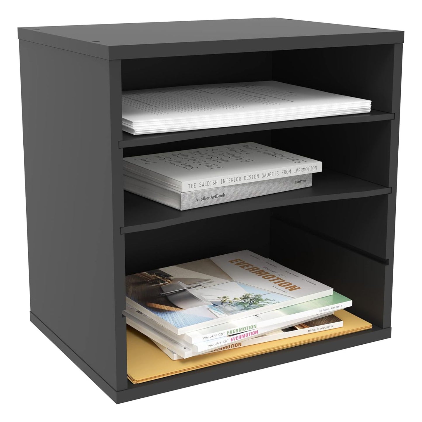 Home Sparkle Wood Desktop Organizer Paper Storage Letter Tray File Sorter for Home Office