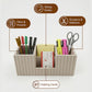 Home Sparkle Wooden Desk Organizer | Beige|Desktop Accessories Organizer for Office & Home | Multi-Compartment Pen, Pencil, Scissors & Card Holder