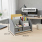 Home Sparkle Wooden Desk Organizer for Office & Home | Pen, File & Card Holder with Multi-Compartments & Drawer | Desk Accessories Organizer (Grey)