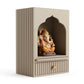 Wall Mounted Royal Arch Mandir for Home with Drawer | Wooden Home Temple for God Idol, Wall Hanging Puja Mandir & Prayer Shelf