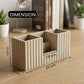 Home Sparkle Wooden Desk Organizer | Beige|Desktop Accessories Organizer for Office & Home | Multi-Compartment Pen, Pencil, Scissors & Card Holder