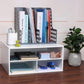 Home Sparkle 3-Tier Printer Stand with Storage – Wood Desk Organizer Shelf for Home/Office, Paper Tray, Printer Riser for Desk, Compact Monitor Stand
