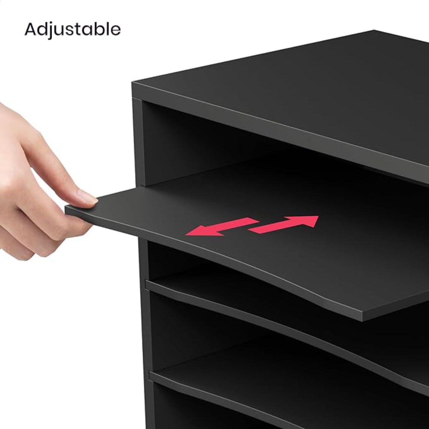Home Sparkle Wood Desktop Organizer Paper Storage Letter Tray File Sorter for Home Office