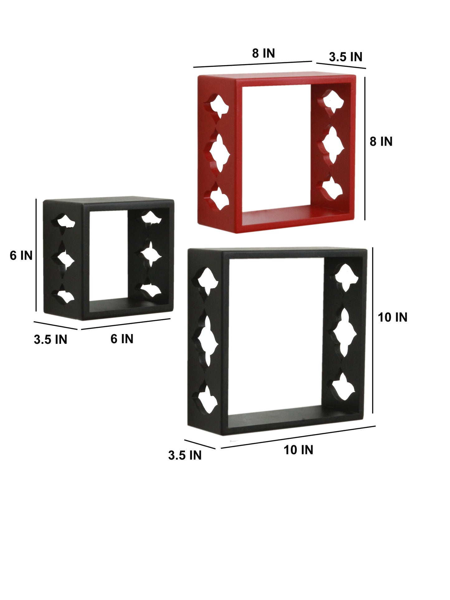 Home Sparkle Floating Wooden Wall Shelf | Cube Design Wall Mounted Shelves for Living Room
