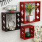 Home Sparkle Floating Wooden Wall Shelf | Cube Design Wall Mounted Shelves for Living Room