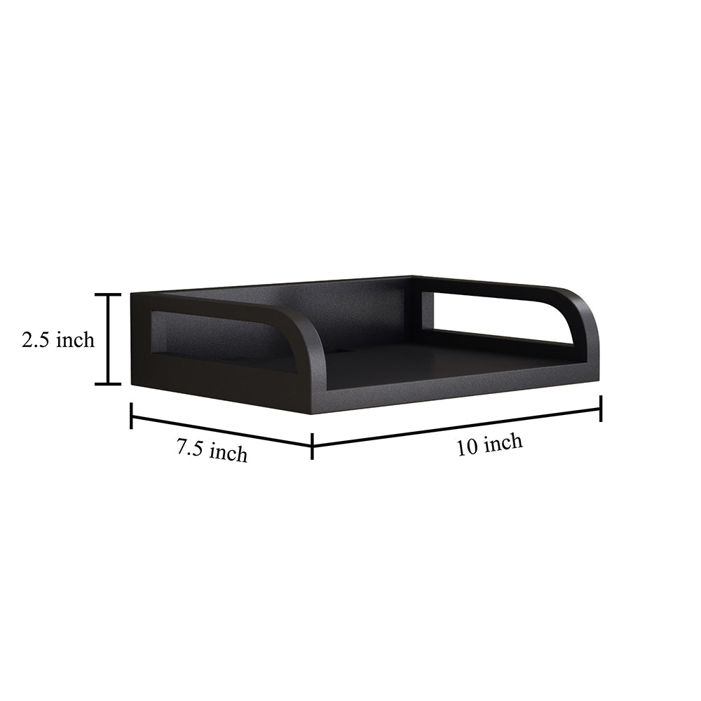 Home Sparkle Wall Mounted TV Setup Box Shelf with Cable Management – Floating Wooden Router, WiFi & Set Top Box Stand – Black
