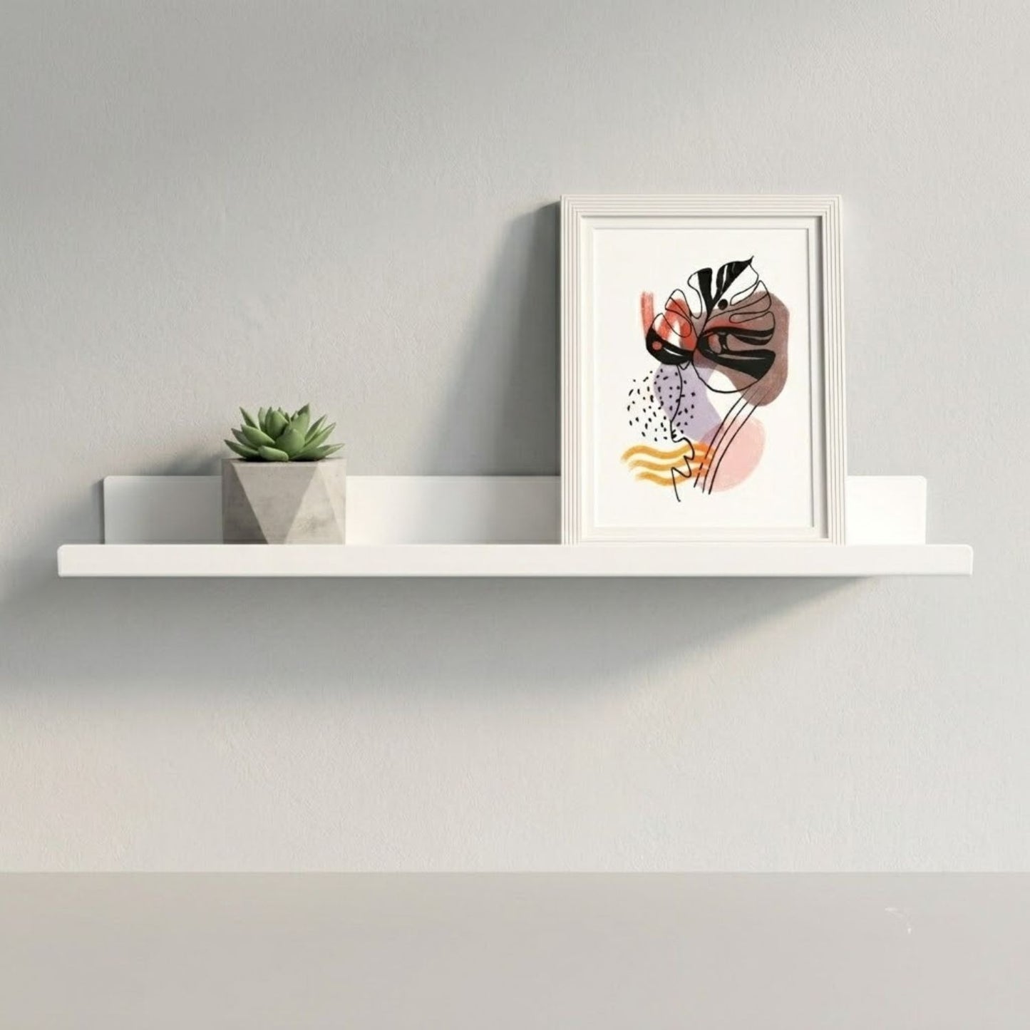 Home Sparkle Modern Wall Shelf with Iron Frame | Premium Display Shelf for Living Room & Bedroom | White