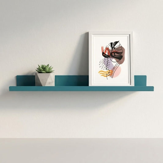 Home Sparkle Modern Wall Shelf with Iron Frame | Premium Display Shelf for Living Room & Bedroom | Teal