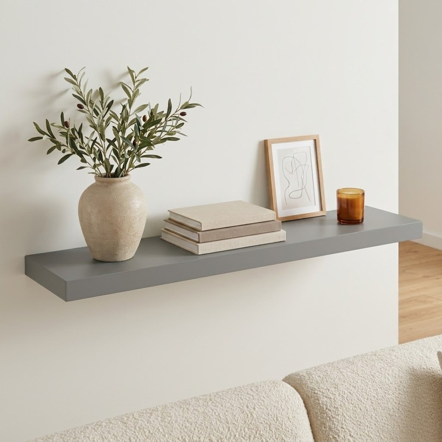 Home Sparkle Modern Floating Wall Shelf | Engineered Wood Wall Mounted Display Shelf for Living Room, Bedroom, Office & Home Décor