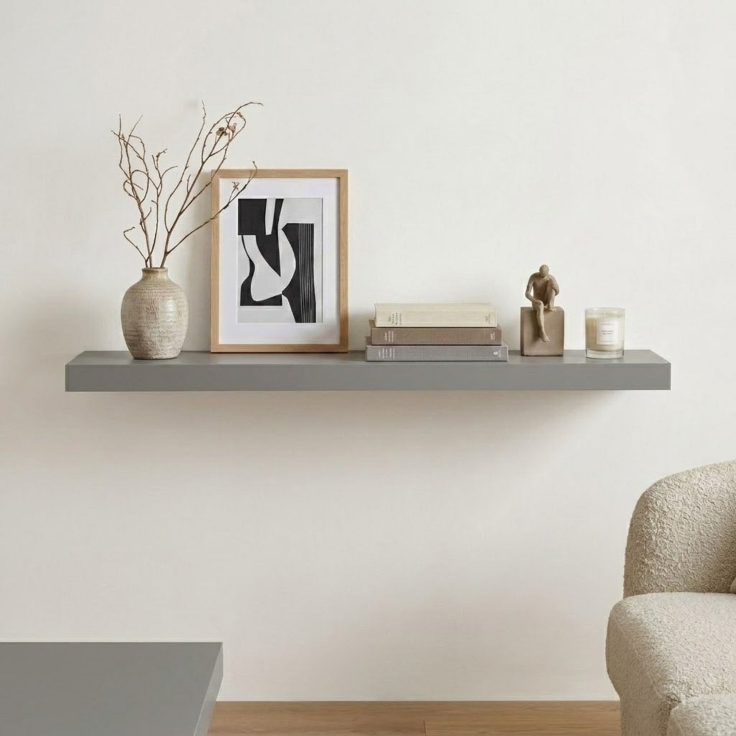 Home Sparkle Modern Floating Wall Shelf | Engineered Wood Wall Mounted Display Shelf for Living Room, Bedroom, Office & Home Décor