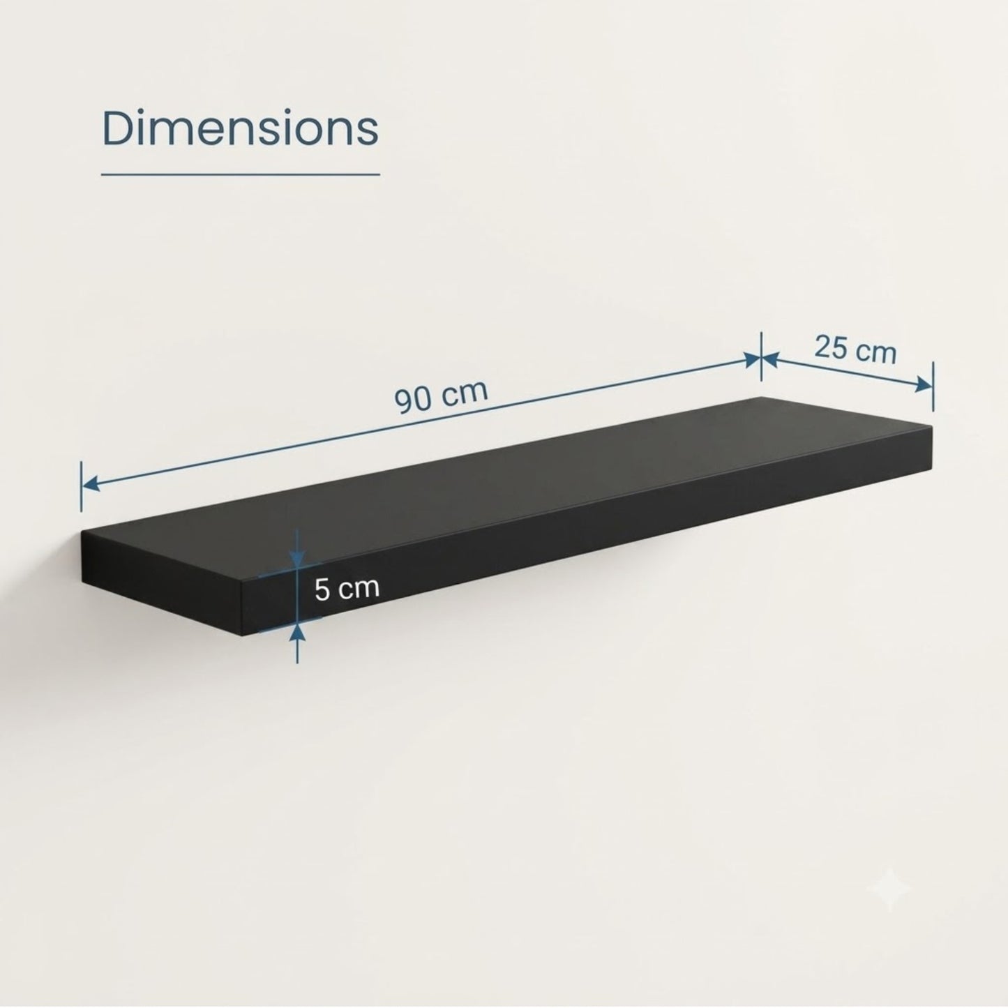 Home Sparkle Premium Floating Wall Shelf | Black Decorative Wall Shelf for Living Room & Bedroom