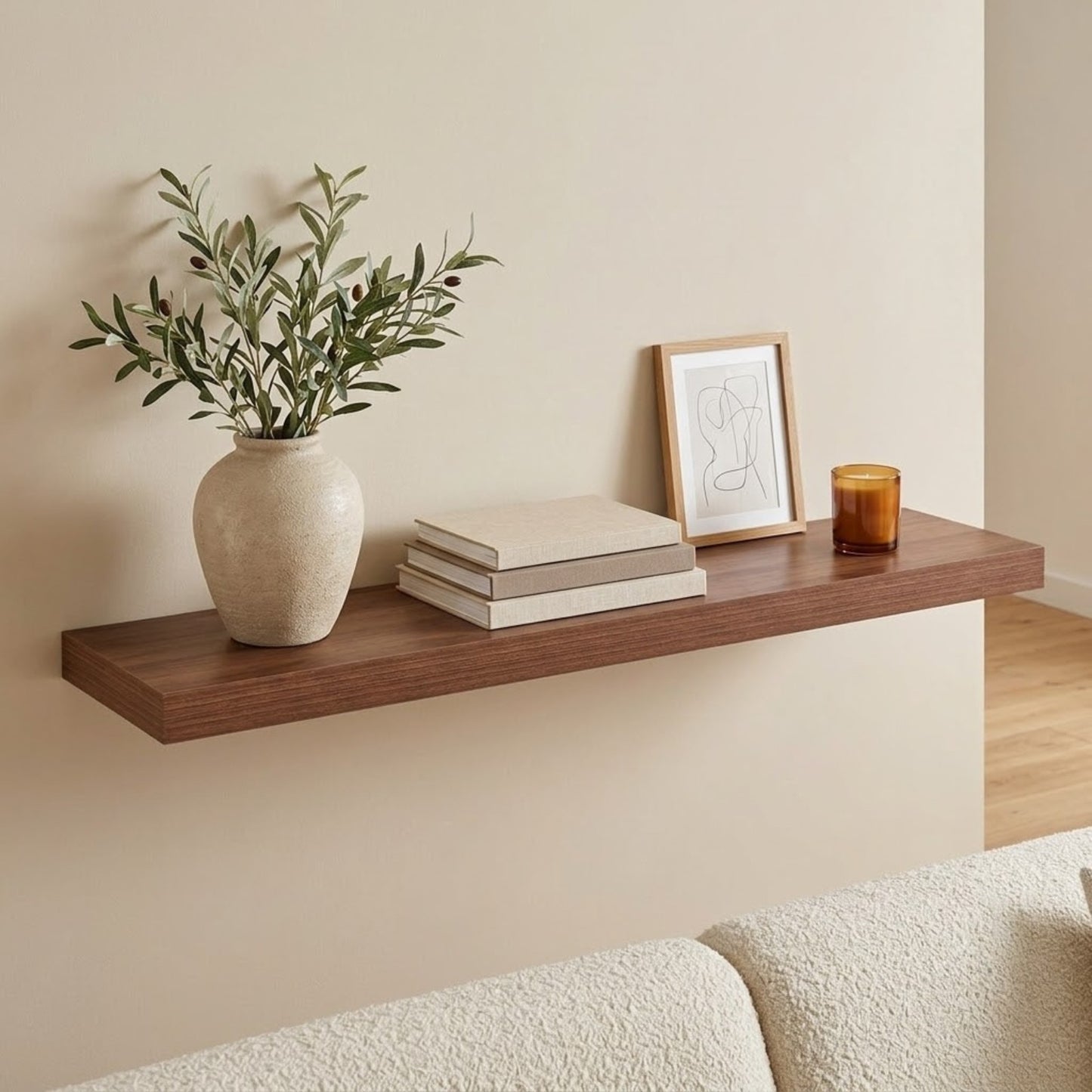 Home Sparkle Premium Floating Wall Shelf – Modern Wooden Wall Shelf for Living Room & Bedroom