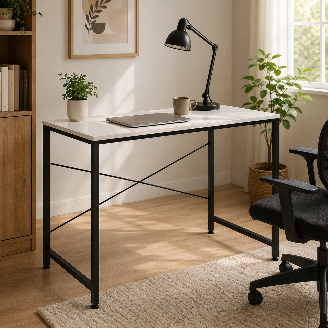 Home Sparkle Modern Console Table for Living Room & Entryway | Minimalist Side Table with Cross-Frame Design