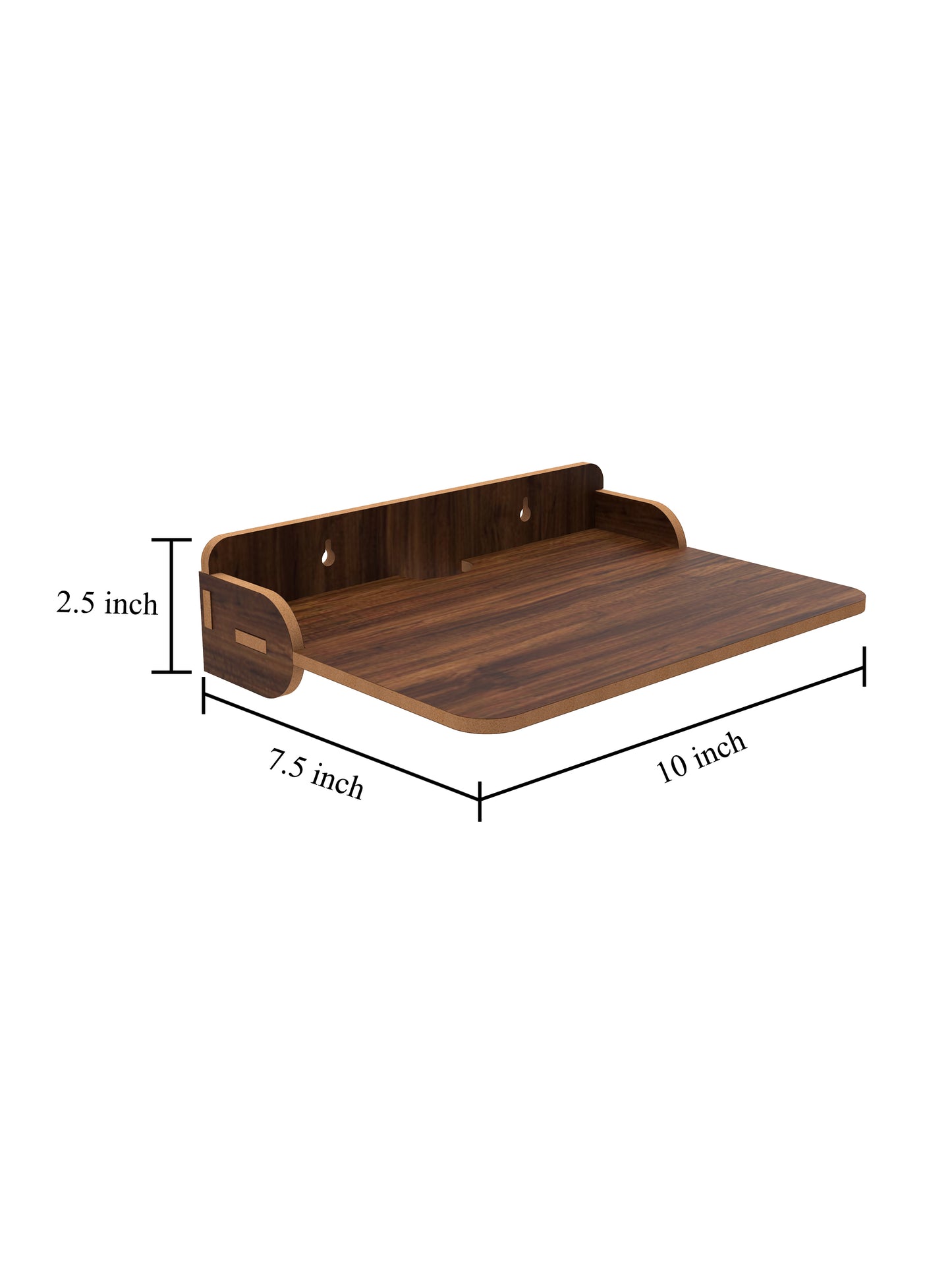 Home Sparkle Wall Mounted Wooden TV Set-Top Box Stand | Floating Media Shelf for DTH, WiFi Router & Gaming Console | Cable Management | Walnut Finish